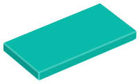 Lego (N) ~ Tile 2 x 4 ~ [Dark Turquoise]