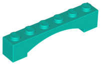 Lego (N) ~ Arch 1 x 6 Raised Arch ~ [Dark Turquoise]