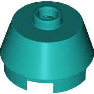 Lego (N) ~ Cone 2 x 2 Truncated ~ [Dark Turquoise]