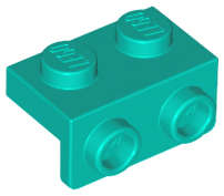 Lego (N) ~ Bracket 1 x 2 - 1 x 2 ~ [Dark Turquoise]