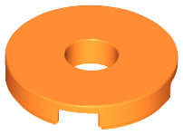 Lego (N) ~ Tile Round 2 x 2 with Hole ~ [Orange]
