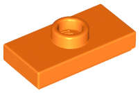 Lego (N) ~ Plate Modified 1 x 2 with 1 Stud with Groove and Bottom Stud Holder (Jumper) ~ [Orange]