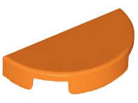 Lego (N) ~ Tile Round 1 x 2 Half ~ [Orange]
