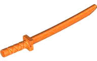 Lego (N) ~ Minifigure Weapon Sword Shamshir / Katana (Square Guard) with Capped Pommel an ~ [Orange]