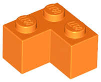 Lego (N) ~ Brick 2 x 2 Corner ~ [Orange]