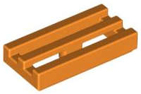 Lego (N) ~ Tile Modified 1 x 2 Grille with Bottom Groove ~ [Orange]