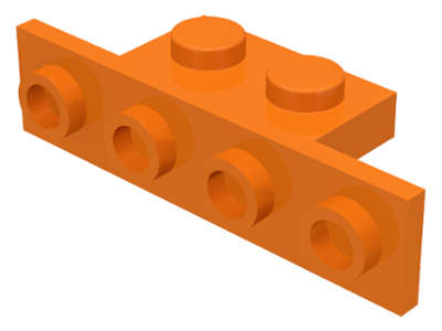 Lego (U) ~ Bracket 1 x 2 - 1 x 4 ~ [Orange]