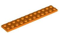 Lego (N) ~ Plate 2 x 12 ~ [Orange]