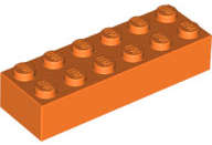 Lego (N) ~ Brick 2 x 6 ~ [Orange]