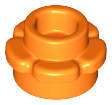 Lego (N) ~ Plate Round 1 x 1 with Flower Edge (5 Petals) ~ [Orange]