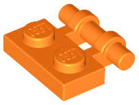 Lego (N) ~ Plate Modified 1 x 2 with Bar Handle on Side - Free Ends ~ [Orange]