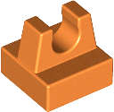 Lego (U) ~ Tile Modified 1 x 1 with Clip ~ [Orange]