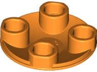 Lego (N) ~ Plate Round 2 x 2 with Rounded Bottom (Boat Stud) ~ [Orange]