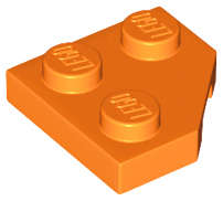 Lego (N) ~ Wedge Plate 2 x 2 Cut Corner ~ [Orange]
