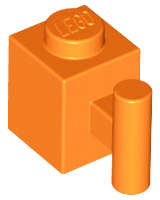 Lego (N) ~ Brick Modified 1 x 1 with Bar Handle ~ [Orange]