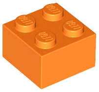 Lego (U) ~ Brick 2 x 2 ~ [Orange]