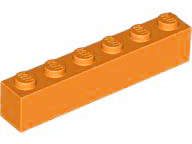 Lego (N) ~ Brick 1 x 6 ~ [Orange]