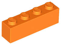 Lego (N) ~ Brick 1 x 4 ~ [Orange]