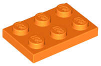 Lego (N) ~ Plate 2 x 3 ~ [Orange]