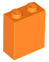 Lego (N) ~ Brick 1 x 2 x 2 with Inside Stud Holder ~ [Orange]