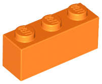 Lego (N) ~ Brick 1 x 3 ~ [Orange]