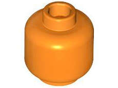 Lego (N) ~ Minifigure Head (Plain) ~ [Orange]