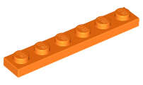 Lego (N) ~ Plate 1 x 6 ~ [Orange]