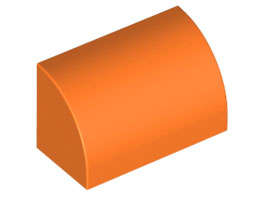 Lego (N) ~ Slope Curved 1 x 2 with Bottom Stud Holder ~ [Orange]
