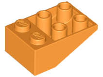 Lego (U) ~ Slope Inverted 33 3 x 2 with Flat Bottom Pin without Connections between Stud ~ [Orange]