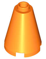 Lego (N) ~ Cone 2 x 2 x 2 - Open Stud ~ [Orange]