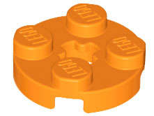 Lego (N) ~ Plate Round 2 x 2 with Axle Hole ~ [Orange]
