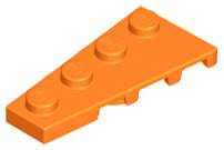 Lego (N) ~ Wedge Plate 4 x 2 Left ~ [Orange]