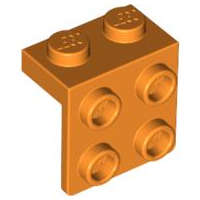 Lego (N) ~ Bracket 1 x 2 - 2 x 2 ~ [Orange]