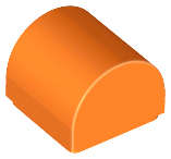 Lego (N) ~ Slope Curved 1 x 1 x 2/3 Double ~ [Orange]
