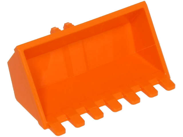 Lego (N) ~ Vehicle Digger Bucket 7 Teeth 3 x 6 Rise Inside with Locking 2 Finger Hinge ~ [Orange]