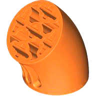 Lego (N) ~ Brick Round 3 x 3 D. 45 degrees Elbow with Axle Holes ~ [Orange]