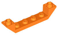 Lego (U) ~ Slope Inverted 45 6 x 1 Double with 1 x 4 Cutout ~ [Orange]