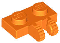 Lego (N) ~ Hinge Plate 1 x 2 Locking with 2 Fingers on Side ~ [Orange]