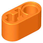 Lego (N) ~ Technic Liftarm Thick 1 x 2 - Axle Hole ~ [Orange]