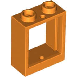 Lego (N) ~ Window 1 x 2 x 2 Flat Front ~ [Orange]