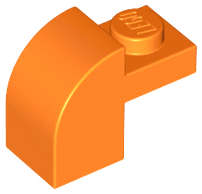 Lego (N) ~ Slope Curved 2 x 1 x 1 1/3 with Recessed Stud ~ [Orange]