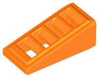Lego (N) ~ Slope 18 2 x 1 x 2/3 with Grille ~ [Orange]