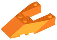 Lego (U) ~ Wedge 6 x 4 Cutout with Stud Notches ~ [Orange]