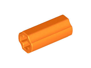 Lego (N) ~ Technic Axle Connector 2L (Smooth with x Hole + Orientation) ~ [Orange]