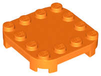 Lego (N) ~ Plate Modified 4 x 4 with Rounded Corners and 4 Feet ~ [Orange]