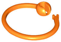 Lego (N) ~ Bag Tag Ring ~ [Orange]