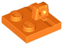 Lego (N) ~ Hinge Plate 2 x 2 Locking with 1 Finger on Top ~ [Orange]