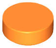 Lego (N) ~ Tile Round 1 x 1 ~ [Orange]