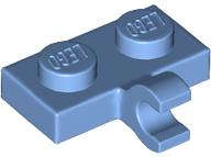 Lego (N) ~ Plate Modified 1 x 2 with Clip on Side (Horizontal Grip) ~ [Medium Blue]