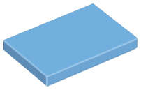 Lego (N) ~ Tile 2 x 3 ~ [Medium Blue]
